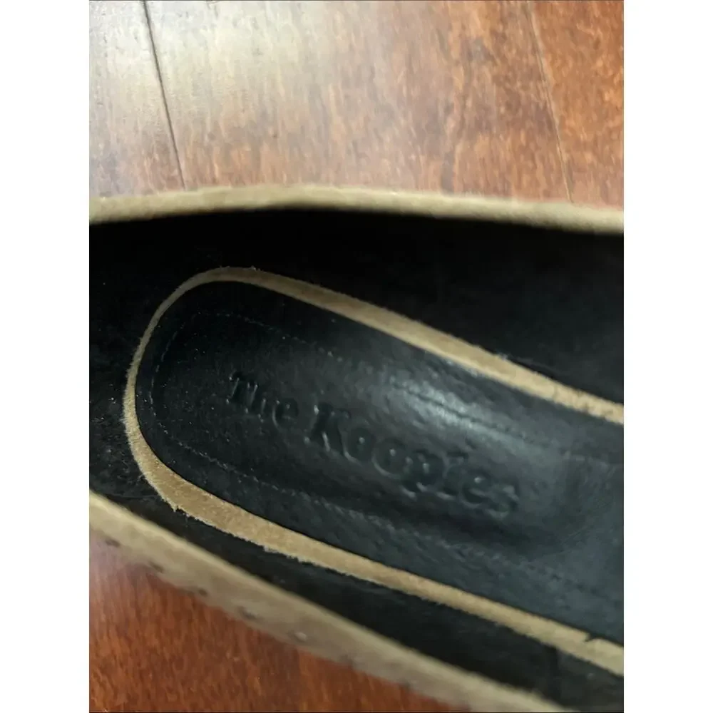 The Kooples Taupe Suede Studded Pointed-Toe Stiletto Heels, Size 5.5/6 (36)